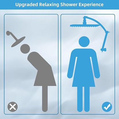 Hibbent 10'' Rain Shower Head with 16'' Extension Arm, Oil Rubbed Bronze | cUPC Certified High Pressure Rainfall Showerhead with Solid Brass Adjustable Shower Head Extension Arm, Fixed Showerheads