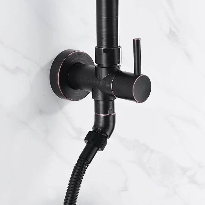 SUMERAIN Oil Rubbed Bronze Rain Shower System for Retrofit & Remodel | 9 Inches Rain Shower Head, Easy DIY Installation, Adjustable Slide Bar, Brass Hand Shower