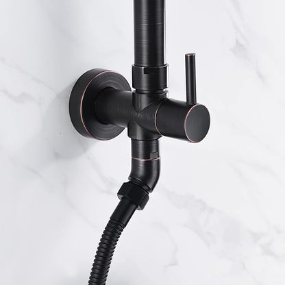 SUMERAIN Oil Rubbed Bronze Rain Shower System for Retrofit & Remodel | 9 Inches Rain Shower Head, Easy DIY Installation, Adjustable Slide Bar, Brass Hand Shower