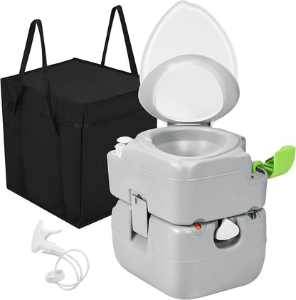 YITAHOME Portable Toilet Camping Porta Potty 5.8 Gallon with Diagonal | Hand Sprayer, Level Indicator, Carry Bag, Portable Toilet for Adults, RV Travel, Boat and Trips