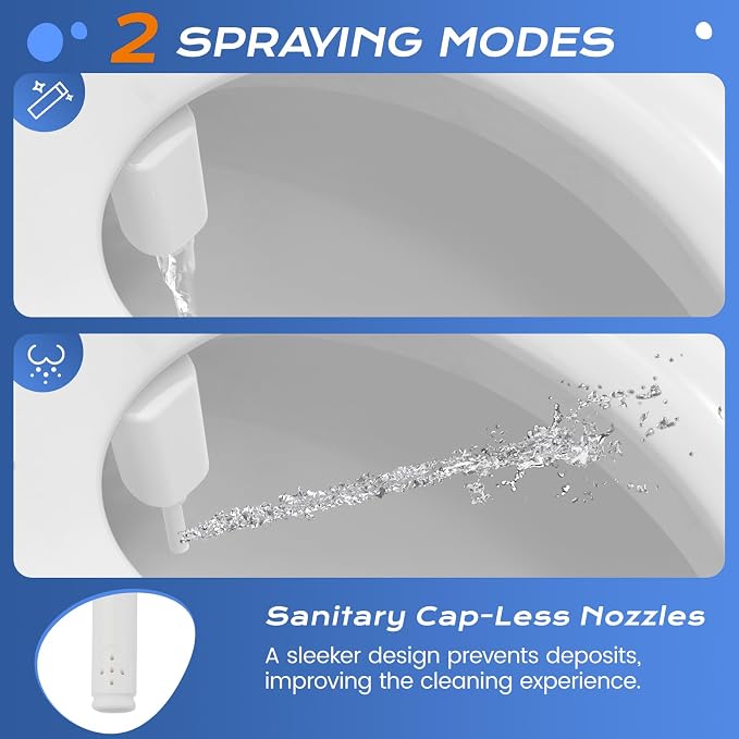 SAMODRA Ultra-Slim Hygienic Bidets Attachment for Existing Toilets - Adjustable Fresh Water Pressure Self Cleaning Nozzle Easy to Install, Rose Gold