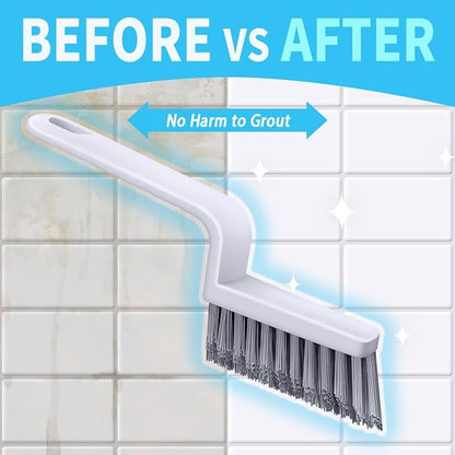 Lumkew Grout Cleaner Brush V Shape, Stiff Grout Cleaning Brushes for Tile Floor, Handheld Grout Scrub Brush Set for Shower, Bathroom, Kitchen, Household Use,2 pcs | Stiff Grout Cleaning Brushes For Tile Floor, Handheld Grout Scrub Brush Set For Shower,...