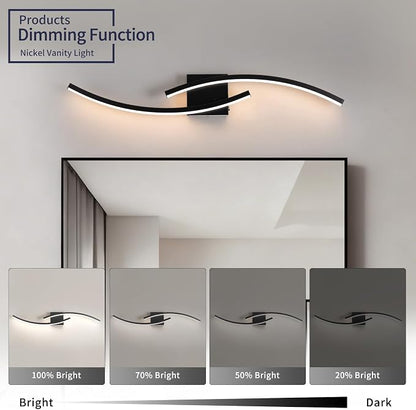 31.5 inch Modern Bathroom Vanity Light Black Lights Fixtures Dimmable 5CCT Led Bathroom Light Fixture Over Mirror Modern Wall lamp for Cabinet Hallway