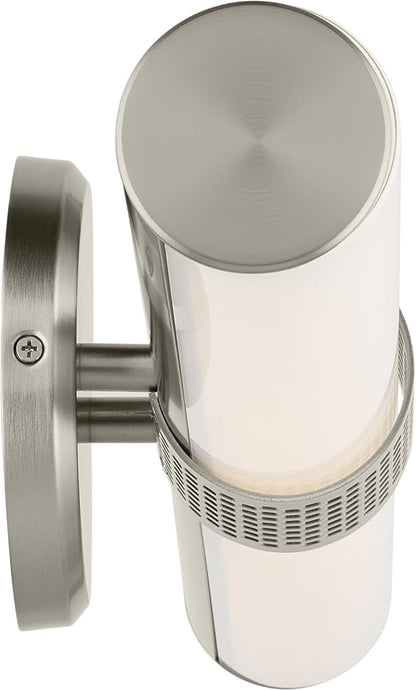 Kichler Sashi 24.25" LED Medium Bath Bar with White Glass in Brushed Nickel, Modern, for Vanity, Fireplace, Buffet, Hallway, Vanity Mirror, (24.25" W x 5" H) 55192NILED