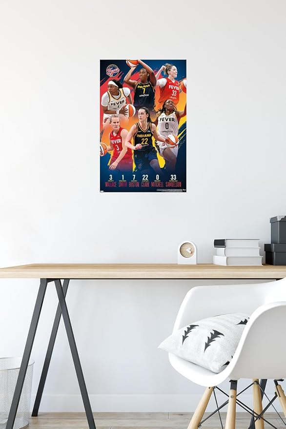 Trends International WNBA Indiana Fever -Team 24 Wall Poster, 22.4L x 14.7W, Premium Unframed Version