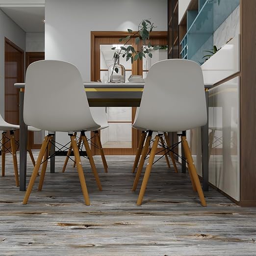 Wood Grain Peel and Stick Floor Tiles, 11.8" W × 118" L, Tide‑Washed | Soft wood‑look finish, Easy to cut, Non‑slip texture, Good for renters and DIY users, Helps protect floors, Easy to replace