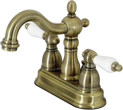 Kingston Brass KB1603PL 4 in. Centerset Bathroom Faucet, Antique Brass,4-Inch Center