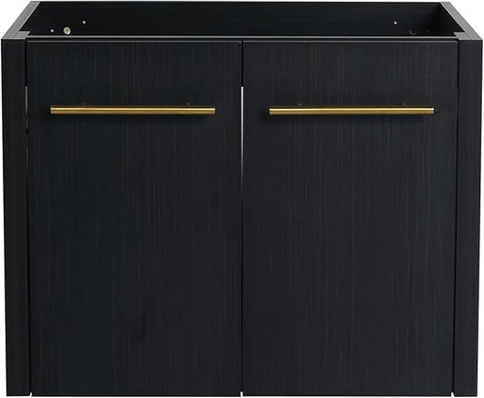 24" Floating Bathroom Vanity,24 Inch Bathroom Vanity Without Sink,Modern Vanity Cabinet,Black Wall Mounted Cabinet(Sink Basin Not Included)
