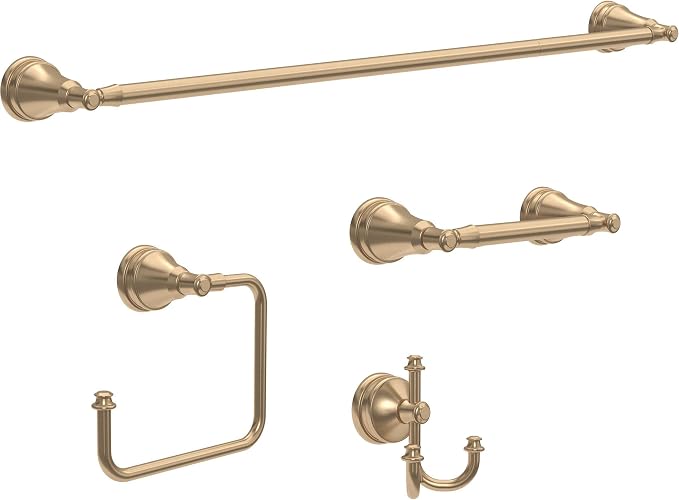 Delta Mylan (1-Pack) Toilet Paper Holder Champagne Bronze Pivoting Tissue Roll Rod, Organization and Storage, Wall Mounteded Gold Bathroom Accessories MYN50-CZ