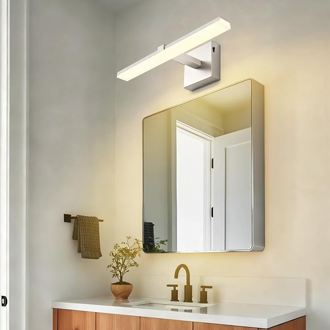 18 Inch Vanity Lights for Bathroom Brushed Nickel Over Cabinet Arm Extra Wide LED Bar 5CCT 2900K 6000K ETL IP44