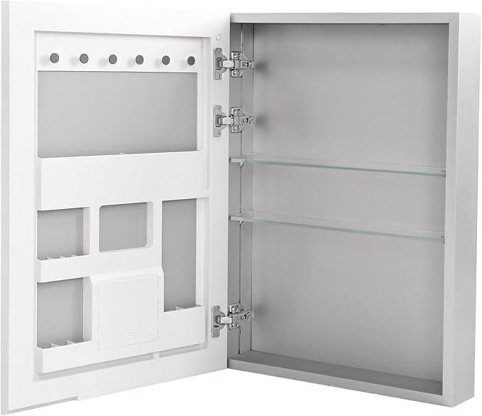 LUVODI Bathroom Cabinet with Mirror: Wall Vanity Cabinets Medicine Storage Shelves