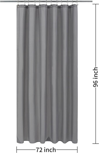 ALYVIA SPRING 72x96 Extra Long Waterproof Fabric Shower Curtain Liner Grey | 3 Magnets, Soft Cloth & Hotel Quality, Machine Washable, Light-Weight, Extra Long Size