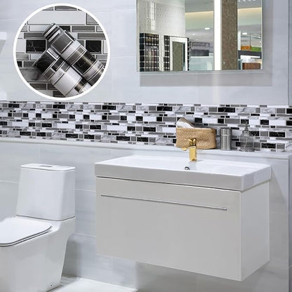 Livebor Kitchen Wallpaper Peel and Stick for Bathroom 11.8inch x 393.7inch | Kitchen Contact Paper Backsplash Tiles Wallpaper Peel and Stick Waterproof Countertop Wallpaper for Bathroom Cabinet Vinyl