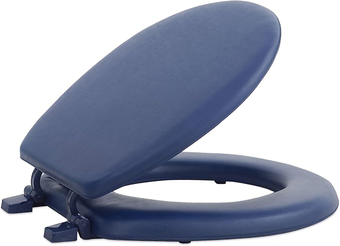 Soft Standard Vinyl Toilet Seat, Navy, 17 in | Toilet-Seat Construction: Contoured Seat Profile and Durable Finish Create a Polished Fixture Update.