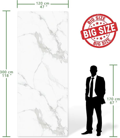 Marble Peel and Stick Waterproof Wall Paneling, 118" x 47" Carrara White Matte Finish Self-Adhesive Backsplash Tile Vinyl Wall Panel for Kitchen Bathroom Wall Decor, Covers 38.75 Sq. Ft.