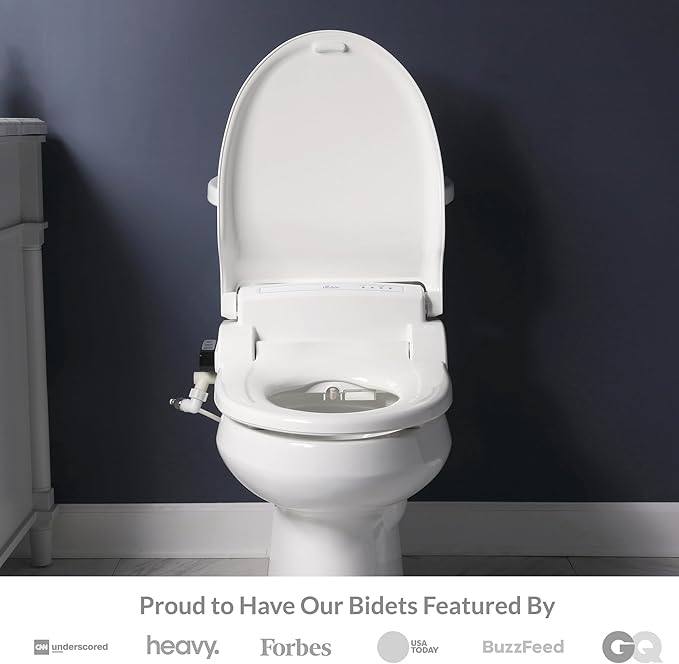Bio Bidet Bliss BB1000 Electric Bidet Toilet Seat, Warm Water with Air Dryer, Heated Seat with Slow Close Lid, Remote Control, Elongated White