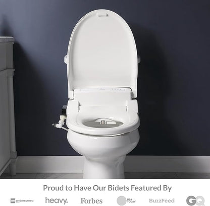 Bio Bidet Bliss BB1000 Electric Bidet Toilet Seat, Warm Water with Air Dryer, Heated Seat with Slow Close Lid, Remote Control, Elongated White