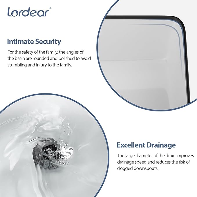 Lordear Vessel Sink Rectangle 16 Inch Bathroom Sink Rectangular Modern Above Counter Bathroom Sink White 16x12 Inch Porcelain Ceramic Vanity Sink with Black Trim Art Basin