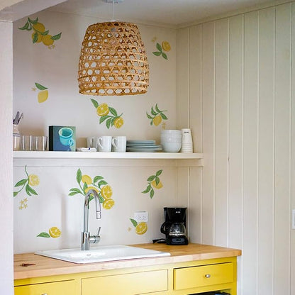 Tempaper Lemon Peel and Stick Wall Decals, Yellow & Green (20 ct.)