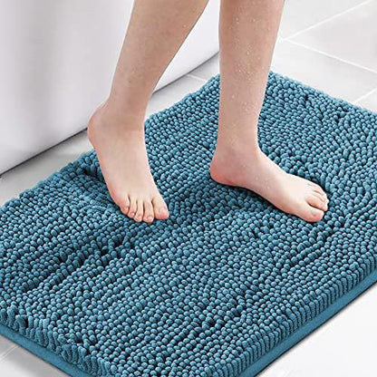 H.VERSAILTEX Bath Mat for Bathroom Non Slip Luxury Chenille Ultra Soft Bath Rugs 24x36 Absorbent Non Skid Shaggy Rugs Washable Dry Fast Plush Area Carpet Mats for Indoor, Bath Room, Tub - Dark Teal
