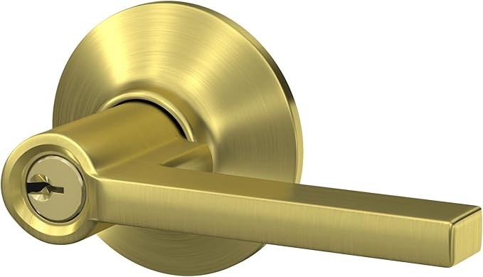 Schlage F51A LAT 716 Latitude Door Lever, Keyed Entry Lock, Aged Bronze