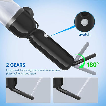 Morfone Portable Bidet for Travel 350ML Electric Handheld Sprayer | Dual Spray Modes, USB-C Rechargeable Waterproof Travel Bidet for Women, Men, Postpartum, Personal Hygiene(Black)