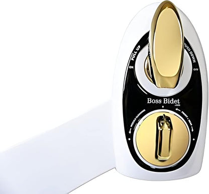 Boss Bidet Bold White Gold – Non electric bidet attachment for your toilet seat – Water Sprayer, Save your Money on toilet paper and Reduce Waste