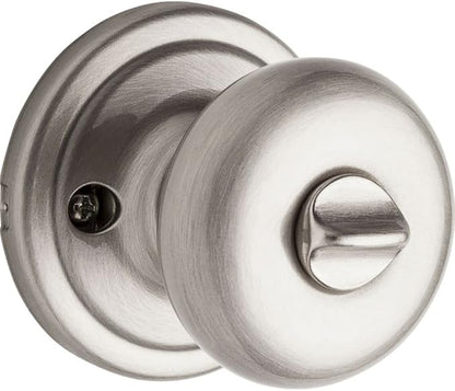 Kwikset Hancock Entry Door Knob with Lock and Key, Secure Keyed Handle Exterior, Front Entrance and Bedroom, Satin Nickel, Pick Resistant SmartKey Rekey Security and Microban