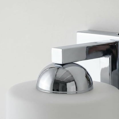 mirrea 1-Light Chromed Bathroom Vanity Light with White Glass Shade | Over Mirror,Wall Sconce,ETL listed,Bathroom Lighting Fixtures,Elegant Design,Milk White Glass Shade,Easy Installation