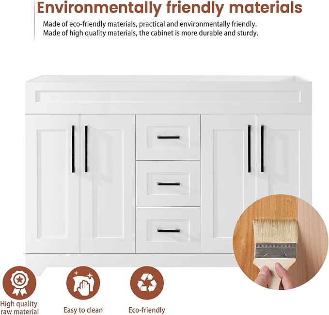 60" Bathroom Vanity with Sink Combo,Bathroom Storage Cabinet with Undermount Double Sink,4 Soft Closing Doors & 3 Full Extension Drawers,White Finish