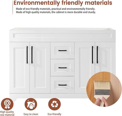 60" Bathroom Vanity with Sink Combo,Bathroom Storage Cabinet with Undermount Double Sink,4 Soft Closing Doors & 3 Full Extension Drawers,White Finish