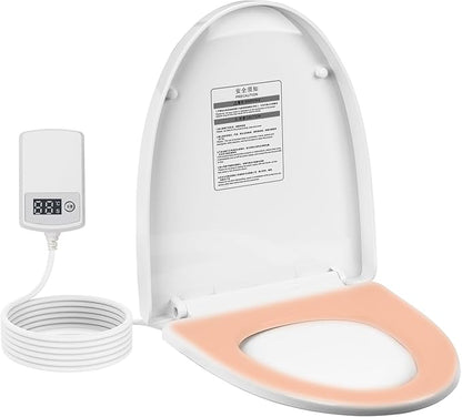Heated Toilet Seat -Warmer Toilet Seats Elongated 6 Visual Temp Adjustable, 24V Safe Voltage Output, Slow-Close, Energy Saving, Easy Installation with PID Temperature Control
