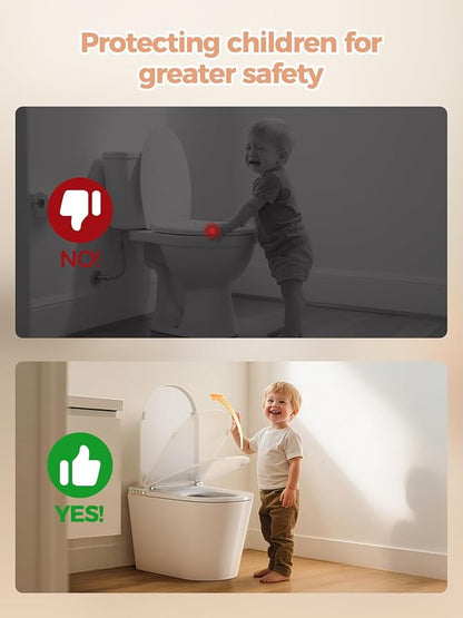 Smart Toilet with Bidet Built in, Auto Lid Open/Close, ADA Height Heated Seat, Warm Water/Dryer, Night Light, Dual Auto Flush, Foot Sensor Operation, Modern Elongated One-Piece Toilet