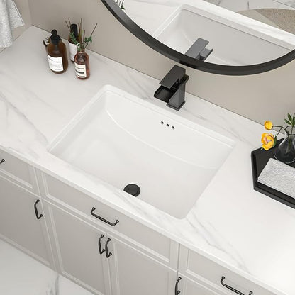 Undermount Bathroom Sink 23''x16'' White Rectangle Bathroom Sink Porcelain Ceramic Sink Vanity Basin Lavatory Sink Vessel Sink