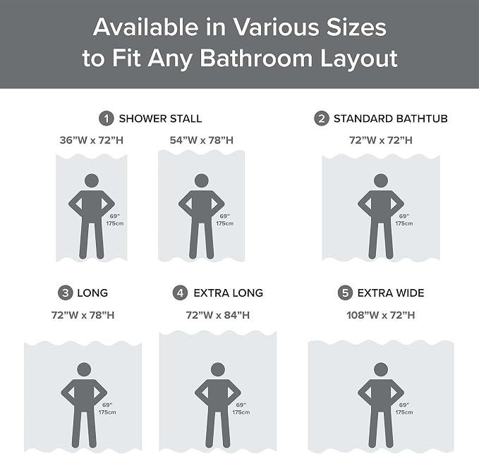 Madison Park Arbor Waffle Extra Wide Shower Curtain, 108 x 72, Charcoal | Adds Privacy, Machine Washable, Farmhouse, OEKO-TEX Certified Bathroom Curtain, 3M Scotchgard Moisture Management