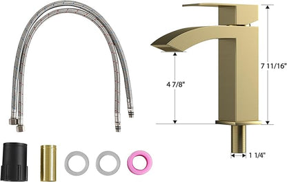 Bathroom Vessel Sink 19" x 15" Rectangle With Gold Faucet And Gold Drain Combo Bowl Sink Bathroom Countertop Rectangular White Farmhouse Lavatory Vanity Sink Basin