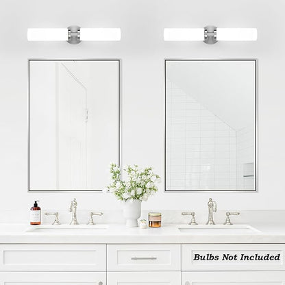Wall Sconces Set of Two, Brushed Nickel Gold Bathroom Sconces Wall Lighting with Milky White Glass, Modern Sconces Wall Decor Set of 2 Bathroom Light Fixtures for Mirror Living Room Bedroom