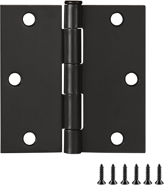 Design House 181495 3.5 x 3.5 Square Corner Hinge, Oil Rubbed Bronze, 3 Count (Pack of 1)