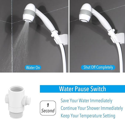 High Pressure RV Shower Head with Hose and On Off Switch, 3 Flow Rate for Saving Water, Matte Black
