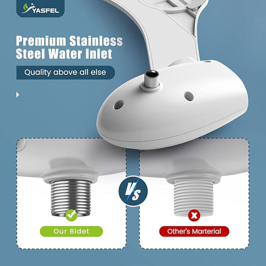 YASFEL Bidet Attachment for Toilet, Self-Cleaning Bidet Sprayer Non-Electric Dual Nozzle for Feminine/Posterior Wash Bidet Toilet Attachment with Pressure Controls (White)