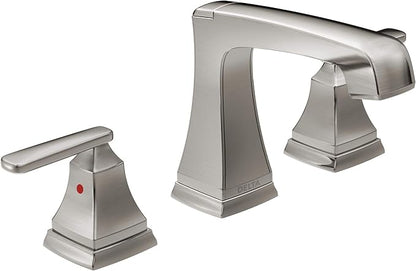 Delta Ashlyn Brushed Nickel Bathroom Faucet 3 Hole, 8 Inch Widespread Bathroom Sink Faucet for Vanity, Metal Push-Pop Drain Assembly, Stainless 3564-SSMPU-DST