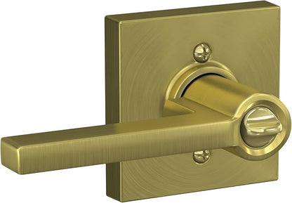 SCHLAGE F51A LAT 625 COL Latitude Lever with Collins Trim Keyed Entry Lock, Bright Chrome