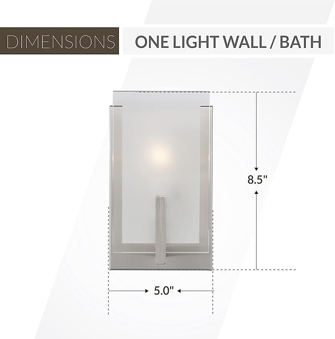 Generation Lighting 1-Light Syll Bath Fixture Wall Lamp (Brushed Nickel) 4130801-962 | Bathroom Light Fixture for Home Decor | Vanity Light Fixture Uses Candelabra E12 Standard or LED Light Bulbs