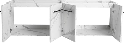 60 Inch Bathroom Vanity Without Sink, 60" Floating Vanity Without Top, Modern Wall Mounted Cabinet for Large Space, Large Bathroom Storage Cabinet with 4 Soft-Closing Doors and Bar Handles