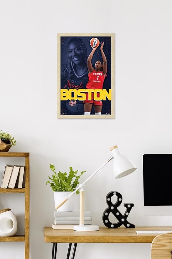 Trends International WNBA Indiana Fever - Aliyah Boston 25 Wall Poster, 22.4L x 14.7W, Blonde Framed Version