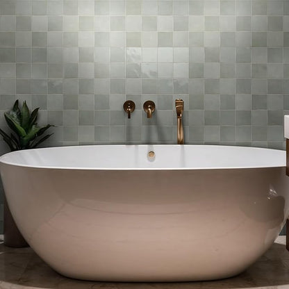 MSI Renzo Jade 5x5 Inch Glossy Ceramic Square Tile - Bathroom, Kitchen Backsplash, Accent Wall, Shower