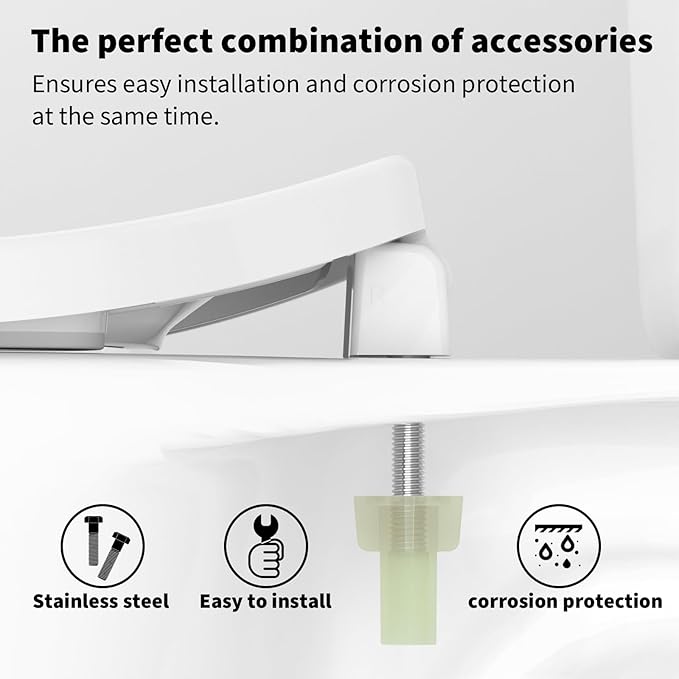 Commercial Heavy Duty Open Front Toilet Seat Without Cover, Thickened Material, Never Loosen, ROUND, White (16.5”)1-Pack