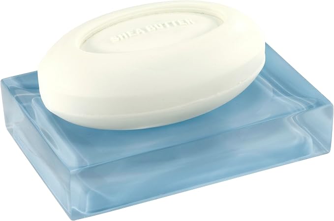 Izod - Bathroom Set, 4pc Resin Countertop Accessories, Modern Home Decor, Dorm Room Essentials (Marina Collection, Blue)