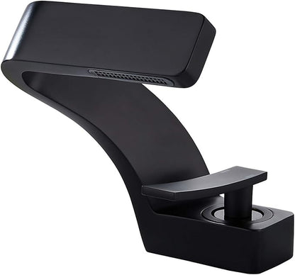becola Bathroom Sink Waterfall Faucet,Solid Brass Single Handle Hot and Cold Water Mixer Tap, Lavatory Vanity Sink Faucet Including Two US Standard 3/8" Hoses (Matte Black)
