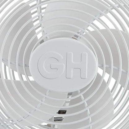 Good Housekeeping 5" All-Metal (92522) USB Desktop Laptop Nightstand Fan with Oscillation (Matte White)
